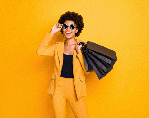 woman with shopping bags