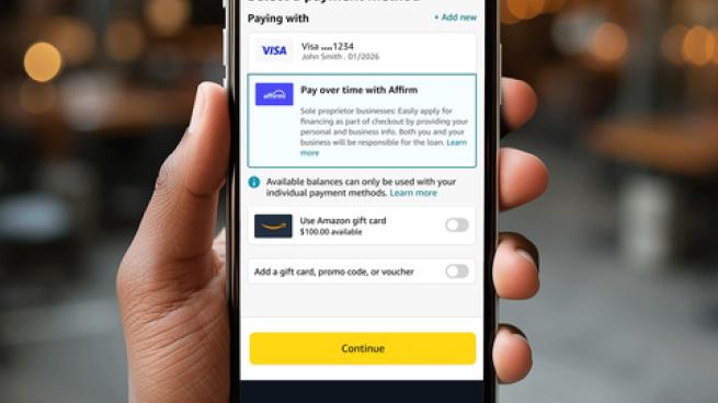 Amazon Business Affirm app screen (Photo: Business Wire)