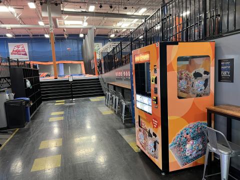 A Mini Melts ice cream kiosk at a Sky Zone location.